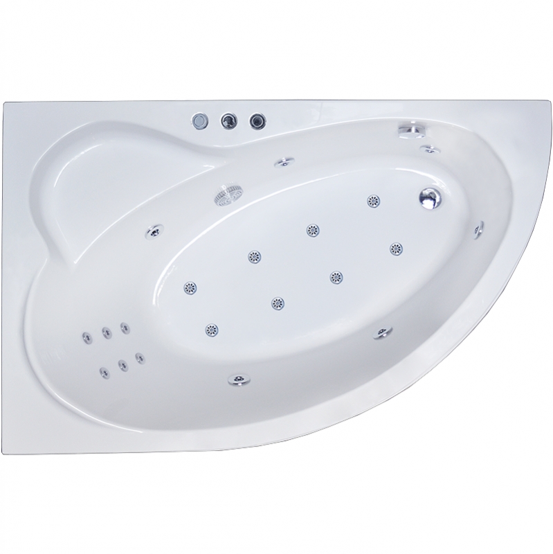 Ванна акриловая Royal Bath Alpine De Luxe 160x100 L с гидромассажем белый RB819101DL-L - 0