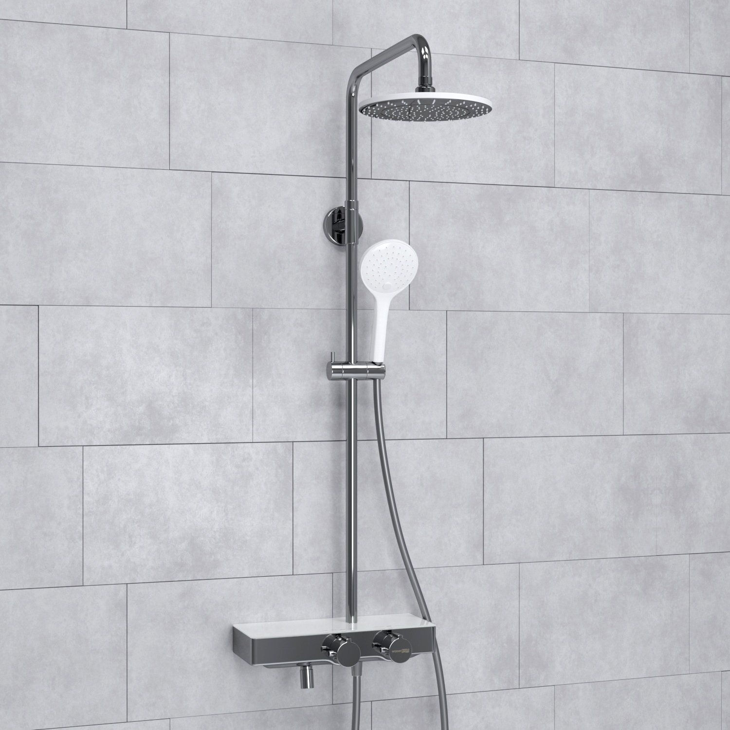 Душевая система WasserKraft 22.5 С термостатом хром - белый A113.067.155.CH Thermo - 1
