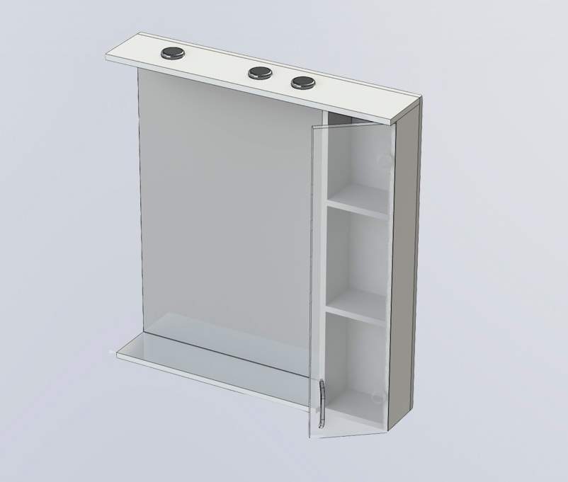 Зеркало-шкаф Aquanet Донна 80 светлый дуб 00168930 - 6