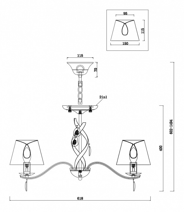 Подвесная люстра Freya Monique FR2001PL-05G - 3