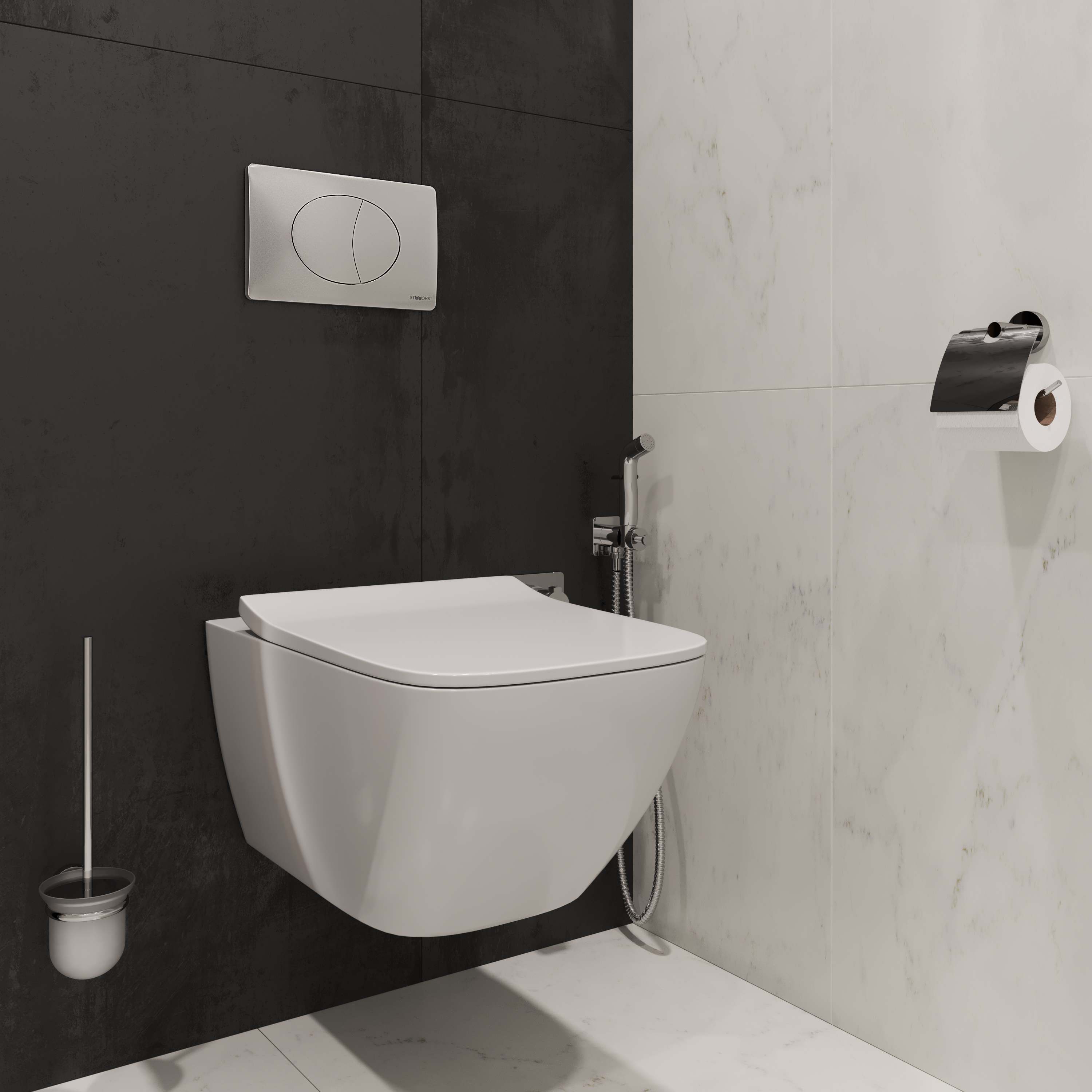 Кнопка смыва STWORKI 230823 хром матовый - 2