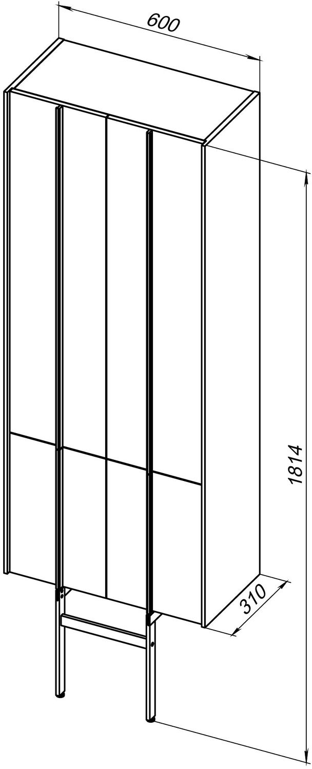 Шкаф пенал Allen Brau Reality 60 подвесной темное дерево 1.32003.NO - 6