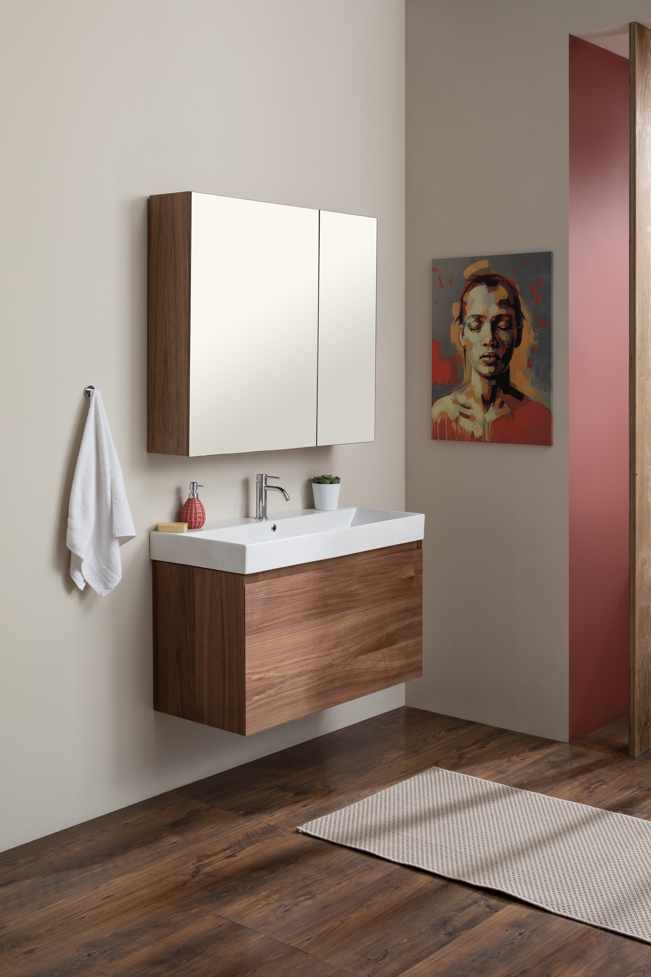 Зеркало-шкаф Aquanet Йорк 85 орех 203954 - 2