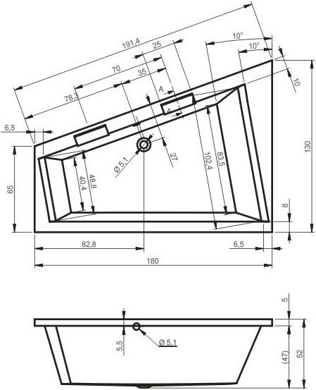 Акриловая ванна Riho Doppio 180 R B033001005 - 1