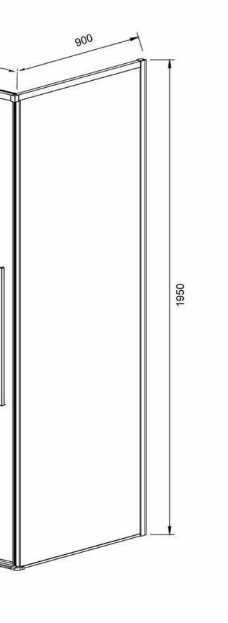 Боковая стенка Vincea Slim-N 90х195 профиль черный стекло прозрачное VSG-4SN900CLB - 2
