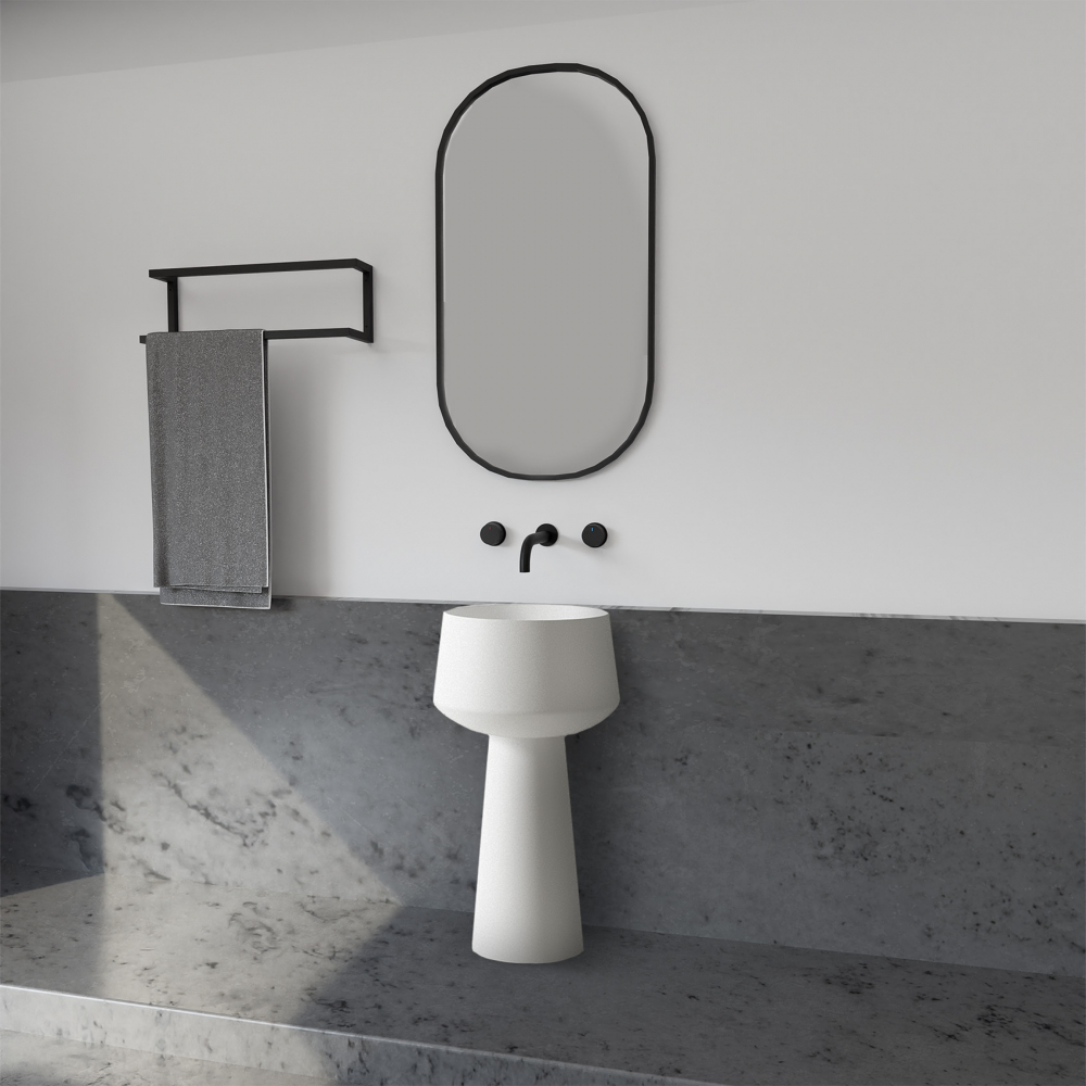 Раковина отдельностоящая ABBER Stein AS2508 белая матовая - 1