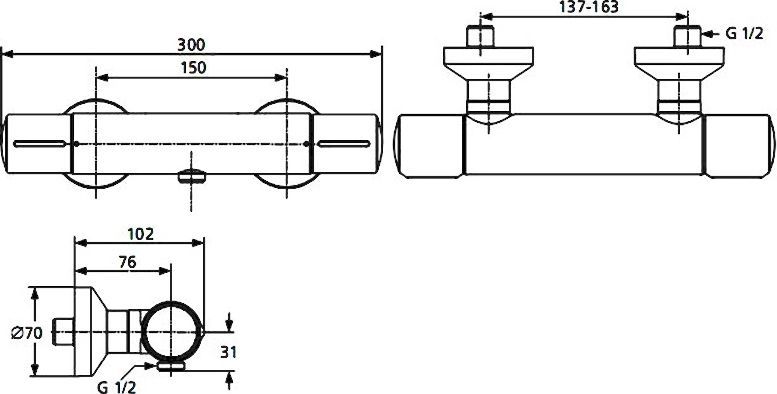 Смеситель для душа Ideal Standard Melange хром  A4279AA - 4