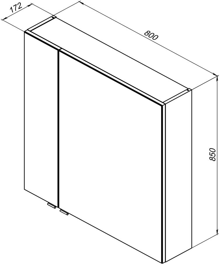 Зеркало-шкаф Aquanet Алвита 80 серый антрацит 240109 - 6