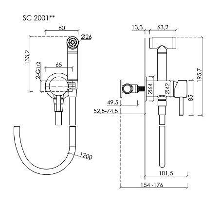 Гигиенический душ Sancos Start хром глянцевый SC1001CH - 1