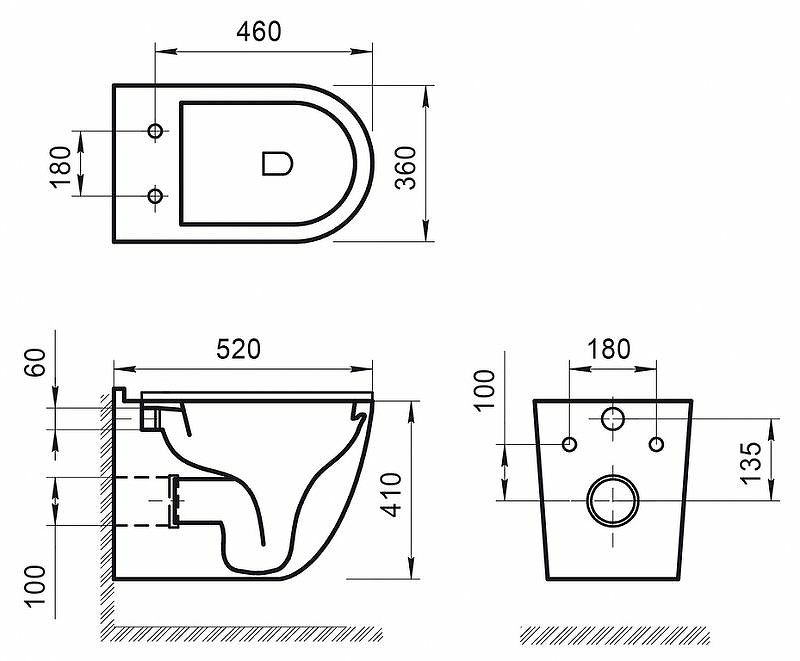 Чаша для подвесного унитаза BelBagno Senso-R белый, без сиденья  BB017CHR-030 - 1