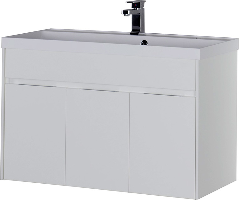 Тумба с раковиной Aquanet Латина 100 белая - 1