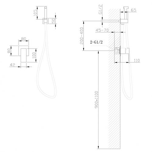 Гигиенический душ Abber Daheim золото, матовый  AF8225G - 3