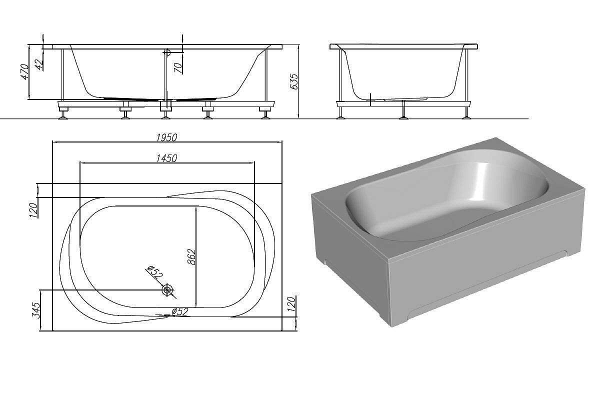 Ванна акриловая Kolpa-san Adam&Eva 195х125 белый 5040-01 - 2
