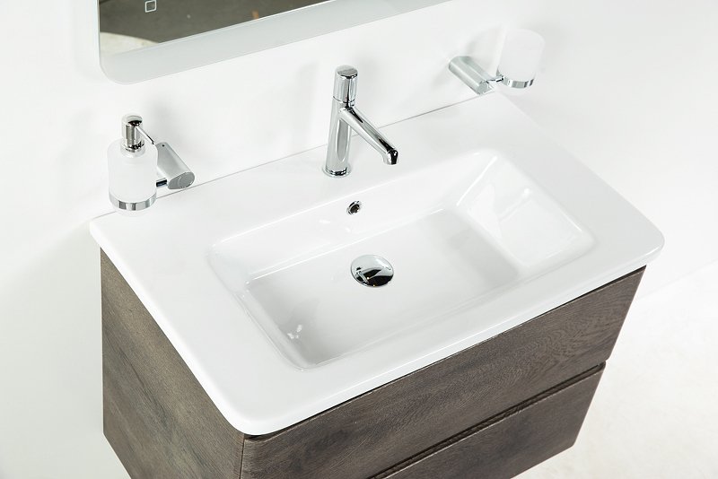 Тумба с раковиной BelBagno Albano 80 темное дерево не - 8