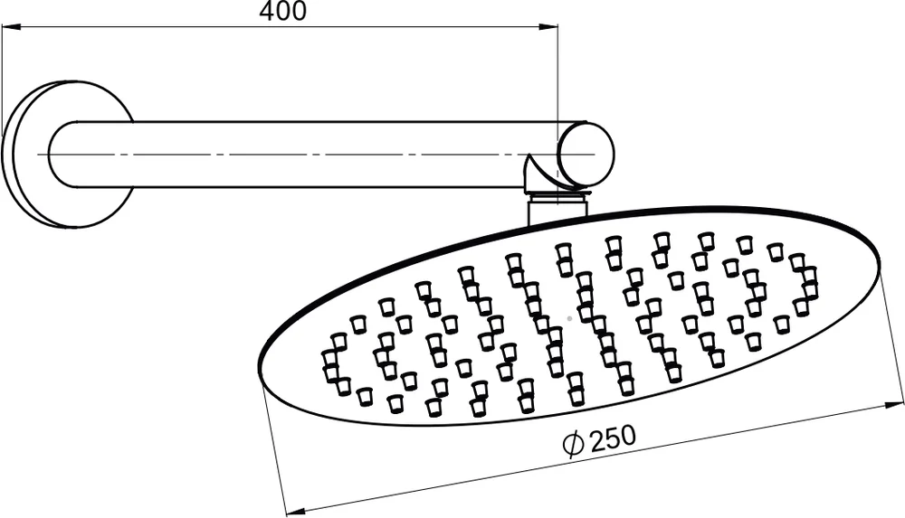 Верхний душ GPD черный матовый ADS30-S - 1