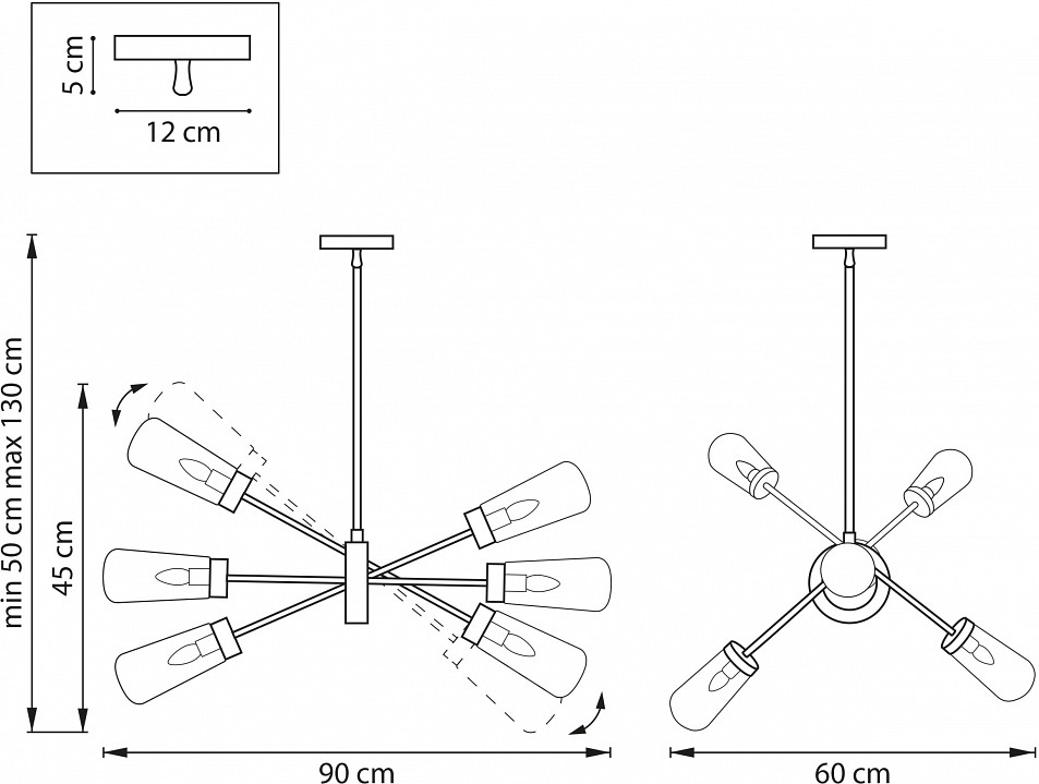 Люстра на штанге Lightstar Crotone 690063 - 3