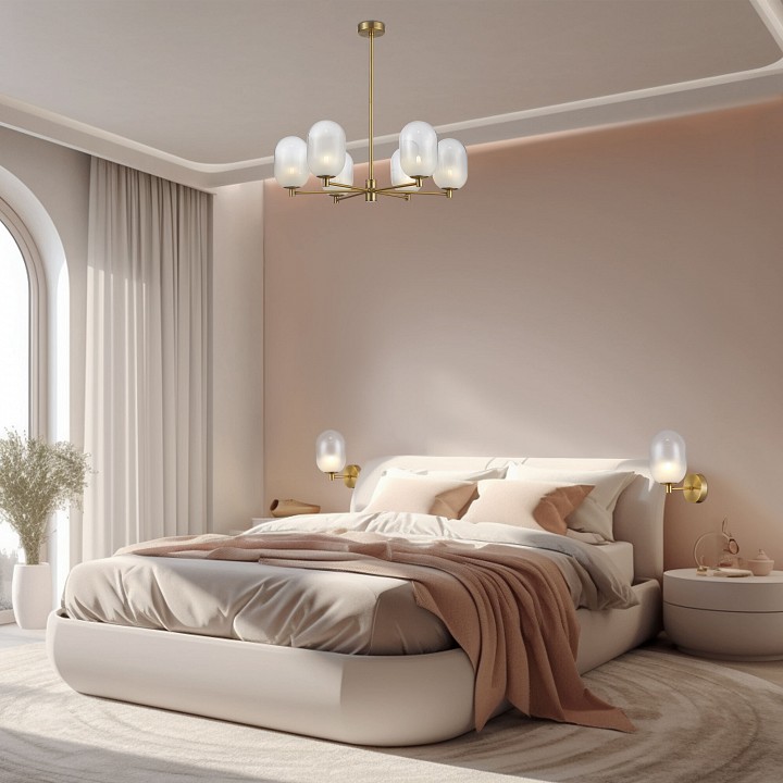 Люстра на штанге Eurosvet Loona 60161/6 латунь - 2