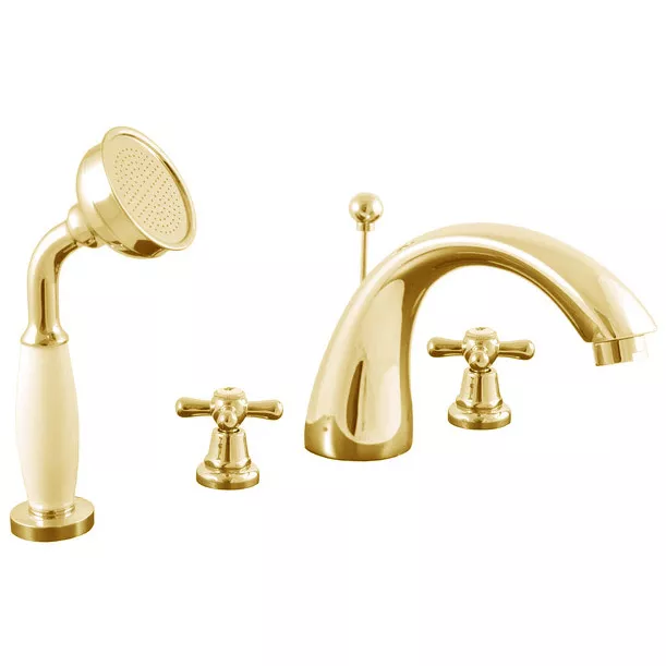 Смеситель на борт ванны Rav Slezak Morava золото MK169.5SZ - 0