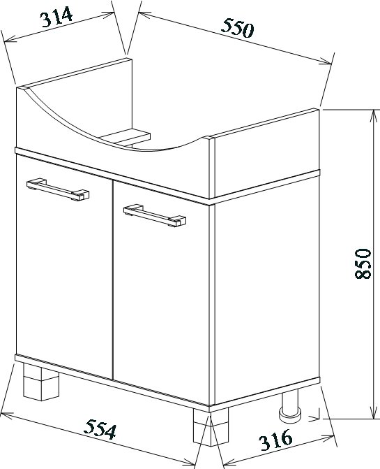 Тумба для комплекта Sanflor Толедо 60 венге, северное дерево светлое Н0000001276 - 2