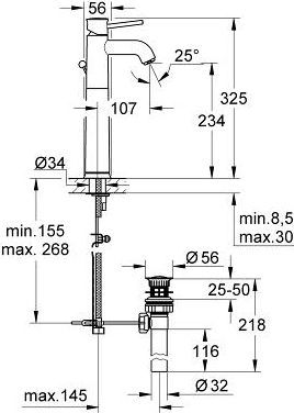 Смеситель Grohe BauClassic 32868000 для раковины - 2