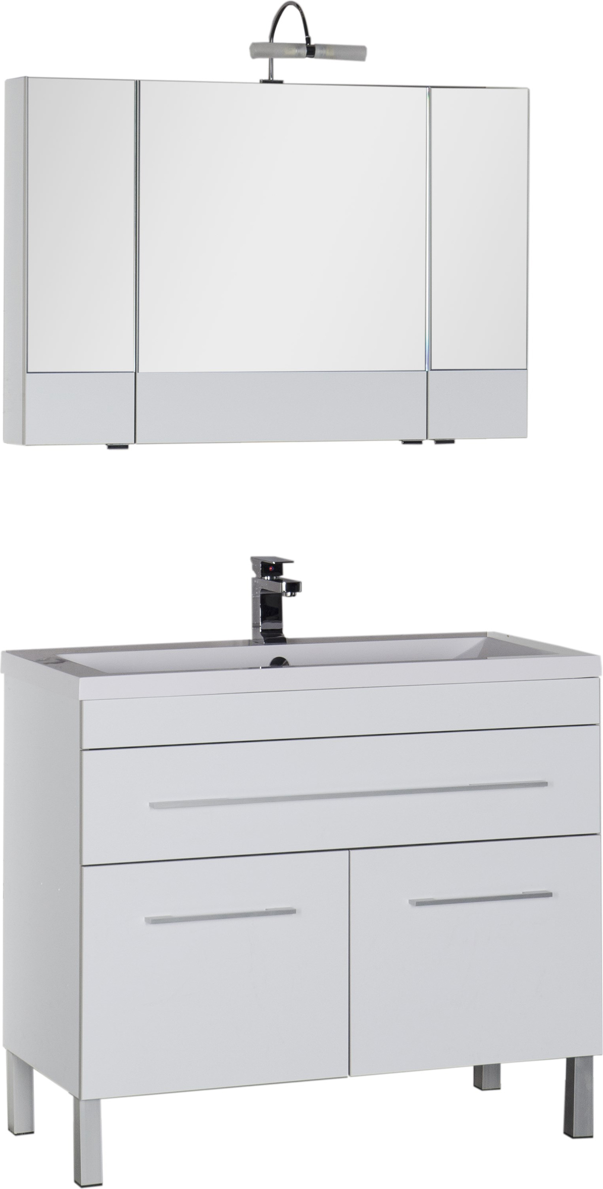 Тумба с раковиной Aquanet Верона 100 белая, 1 ящик, 2 двери 182710 - 8