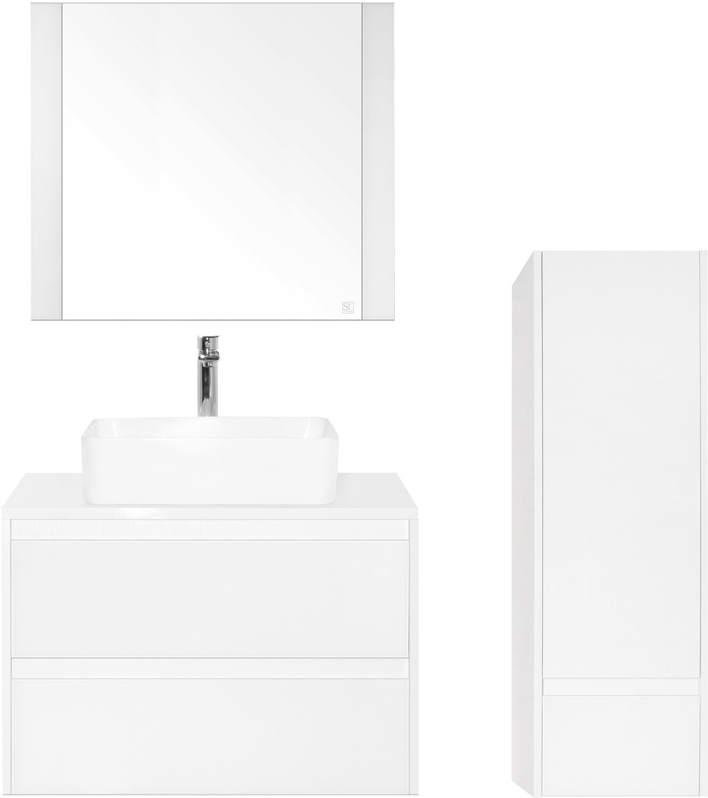 Тумба для комплекта Style Line Монако 80 Plus, осина белая ЛС-00000634 - 1