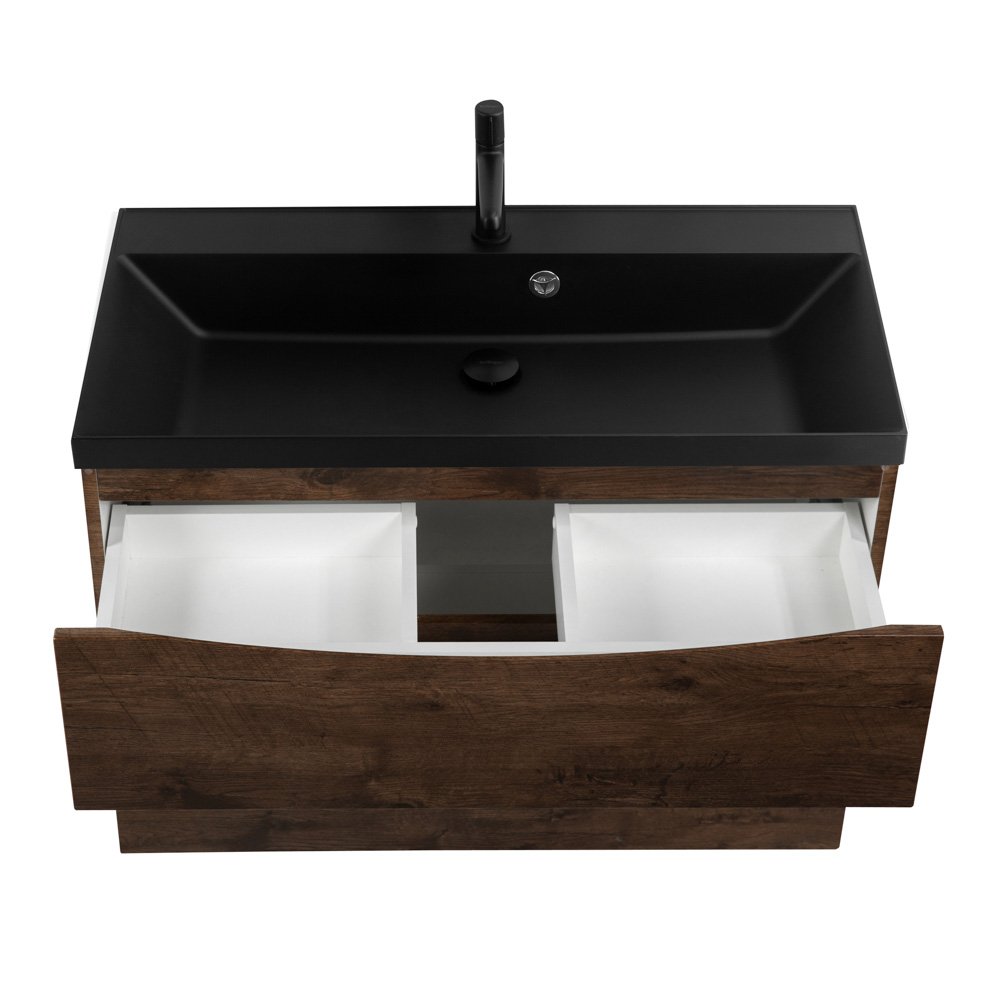 Тумба с раковиной BelBagno Marino 90 темное дерево - 7