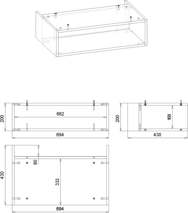 Ниша для тумбы Бриклаер Кристалл 70 дуб бунратти  4627125415890 - 3