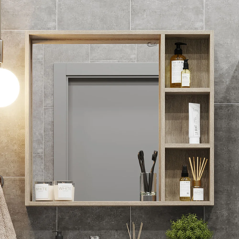 Зеркало-шкаф Onika Тимбер 70 светлое дерево 207045 - 1