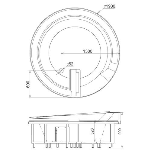 Акриловая ванна Gemy 190х190 белая с гидромассажем G9090 O - 3