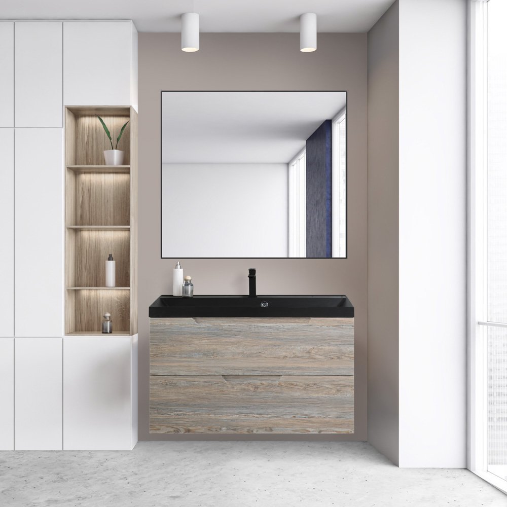 Тумба под раковину BelBagno Vittoria 90 серый - коричневый VITTORIA-900-2C-SO-PINO-P - 8