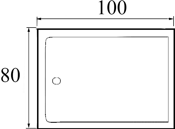 Поддон душевой прямоугольный River Wemor 100/80/14 S  10000001902 - 1