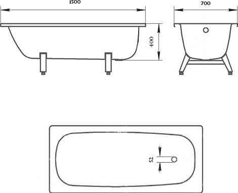 Стальная ванна ВИЗ Donna Vanna 150x70 см  DV-53901 - 3