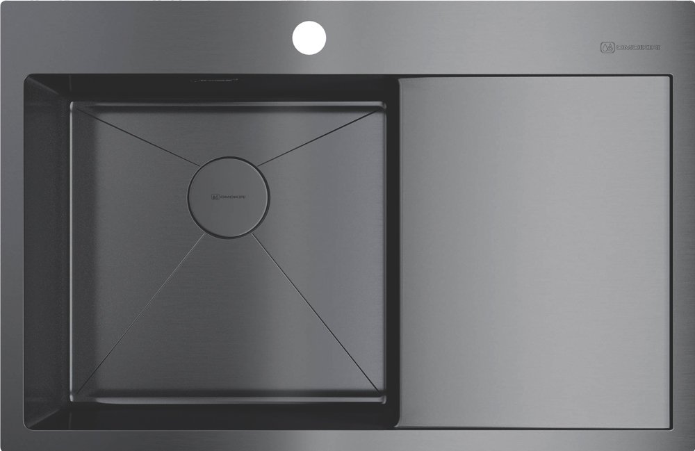 Мойка кухонная Omoikiri Akisame 78 L, вороненая сталь 4973099 - 0