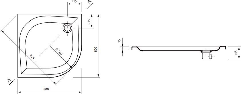 Поддон для душа Ravak Elipso-80 LA A224401210 - 2