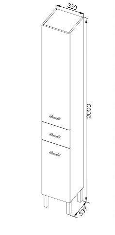 Шкаф-пенал Aquanet Верона 35 R, c бельевой корзиной, белый 178973 - 2