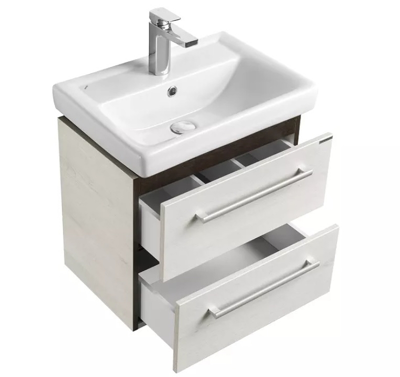 Тумба с раковиной Aquaton Ронда 55 светлое дерево 1A2076K1RSC20 - 1