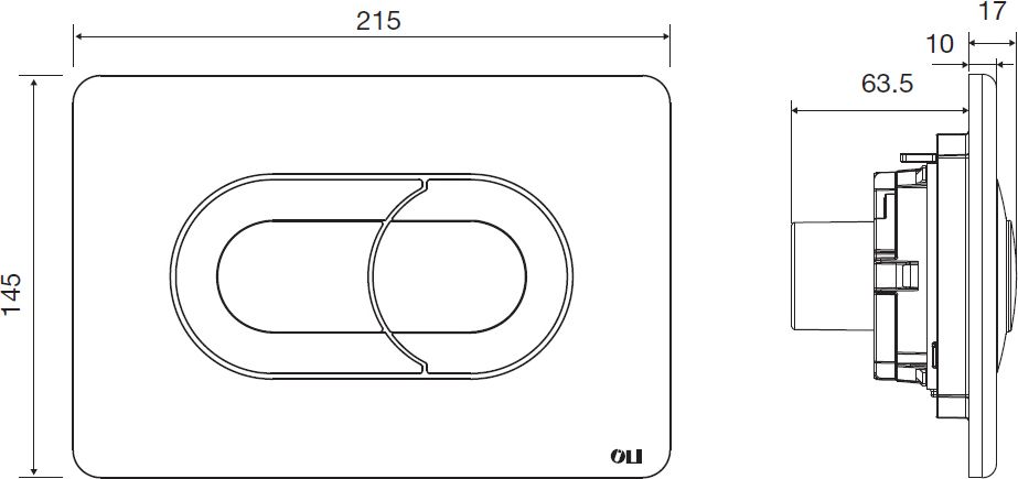 Кнопка смыва OLI Salina 640086 хром матовый - 1