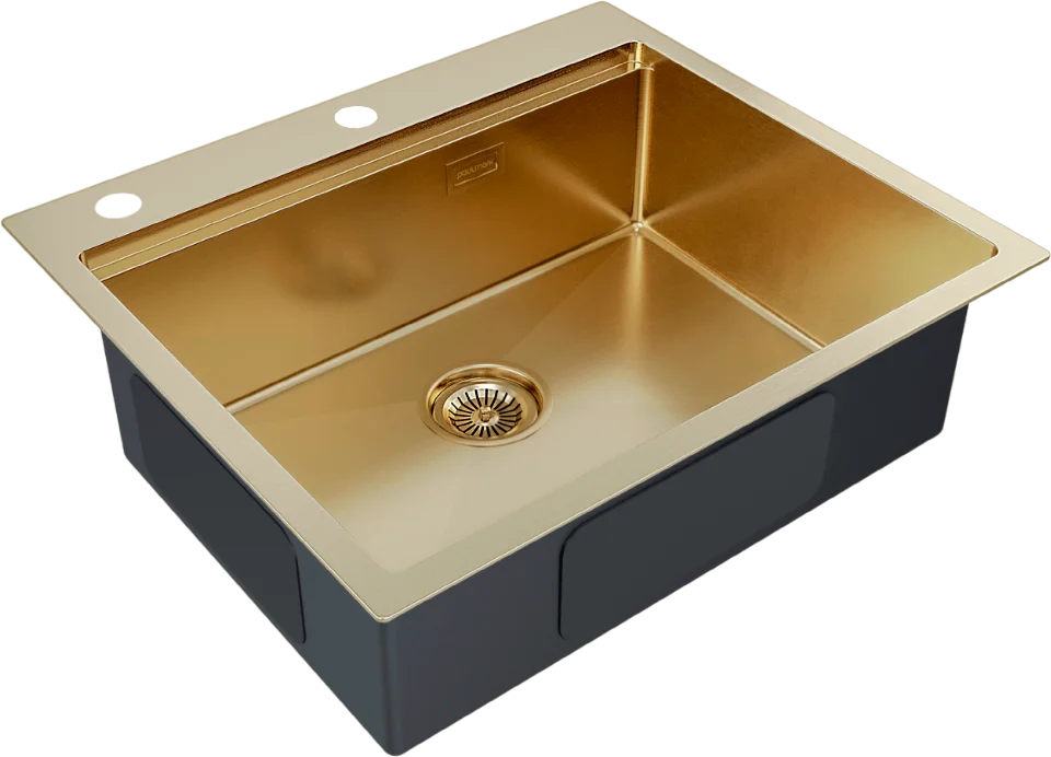 Мойка кухонная Paulmark Brim-Pro 59 брашированное золото PM705951-BG - 1