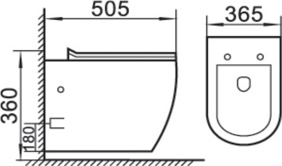 Унитаз подвесной Boheme Nero черный матовый с сиденьем микролифт 961 - 1