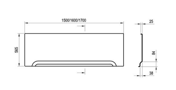 Экран для ванны фронтальный RAVAK U  CZ001S0A00 - 2
