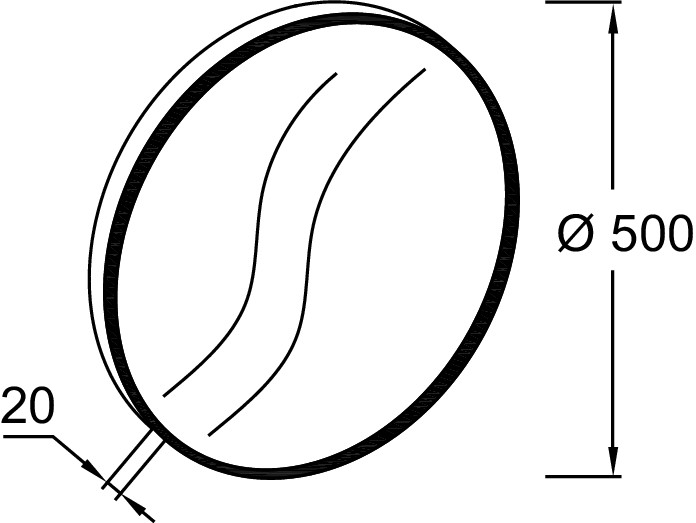 EB1176-CPR ODEON RIVE Круглое зеркало, 50 см - 1