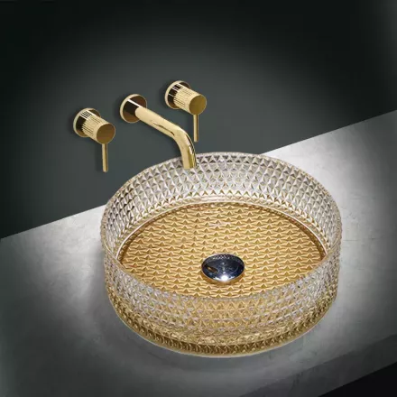 Накладная раковина Vincea 40х40 золотая VBS-5GL04 - 1