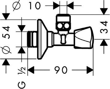 Внутренняя часть вентиля Hansgrohe  хром  13902000 - 1