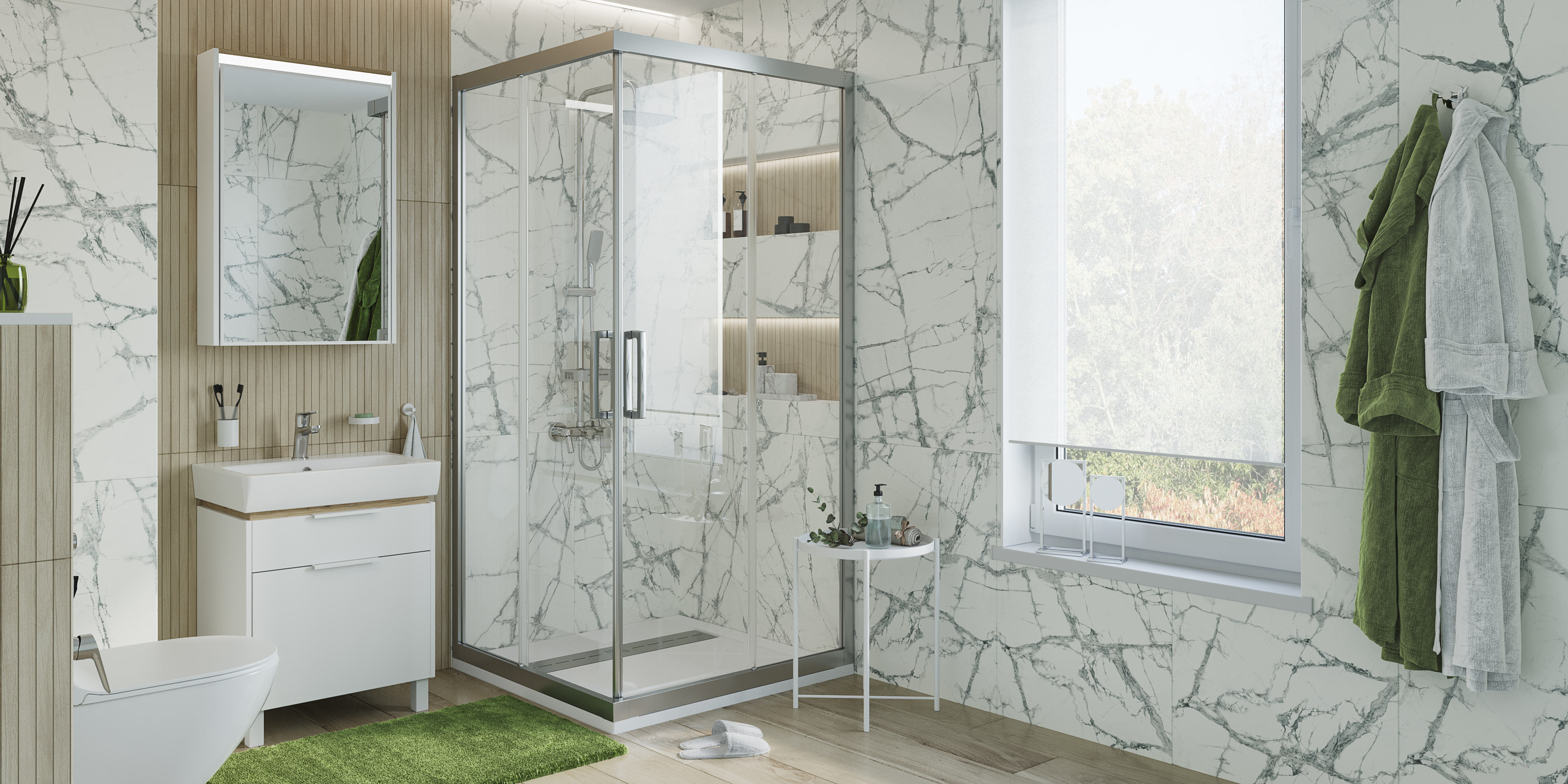 Душевой уголок STWORKI Дублин DE019SC110110200 110x110 см профиль хром матовый 3GW097TTKK000 - 4