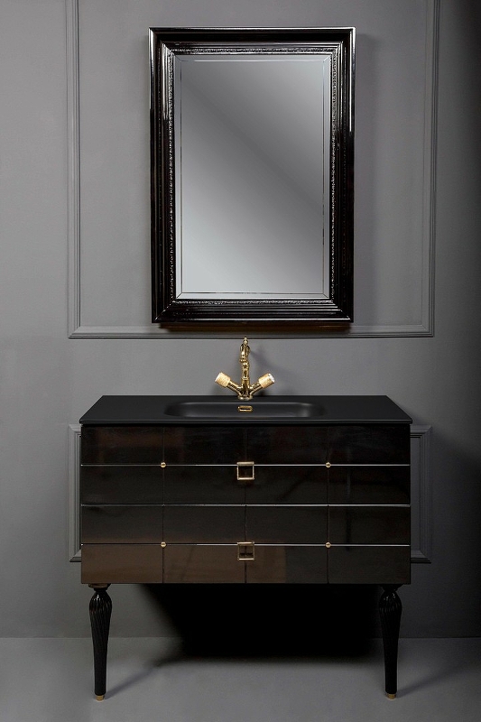 Тумба под раковину Armadi Art Vallessi Avangarde Piazza 80 черный - золото 841-080-BG - 1