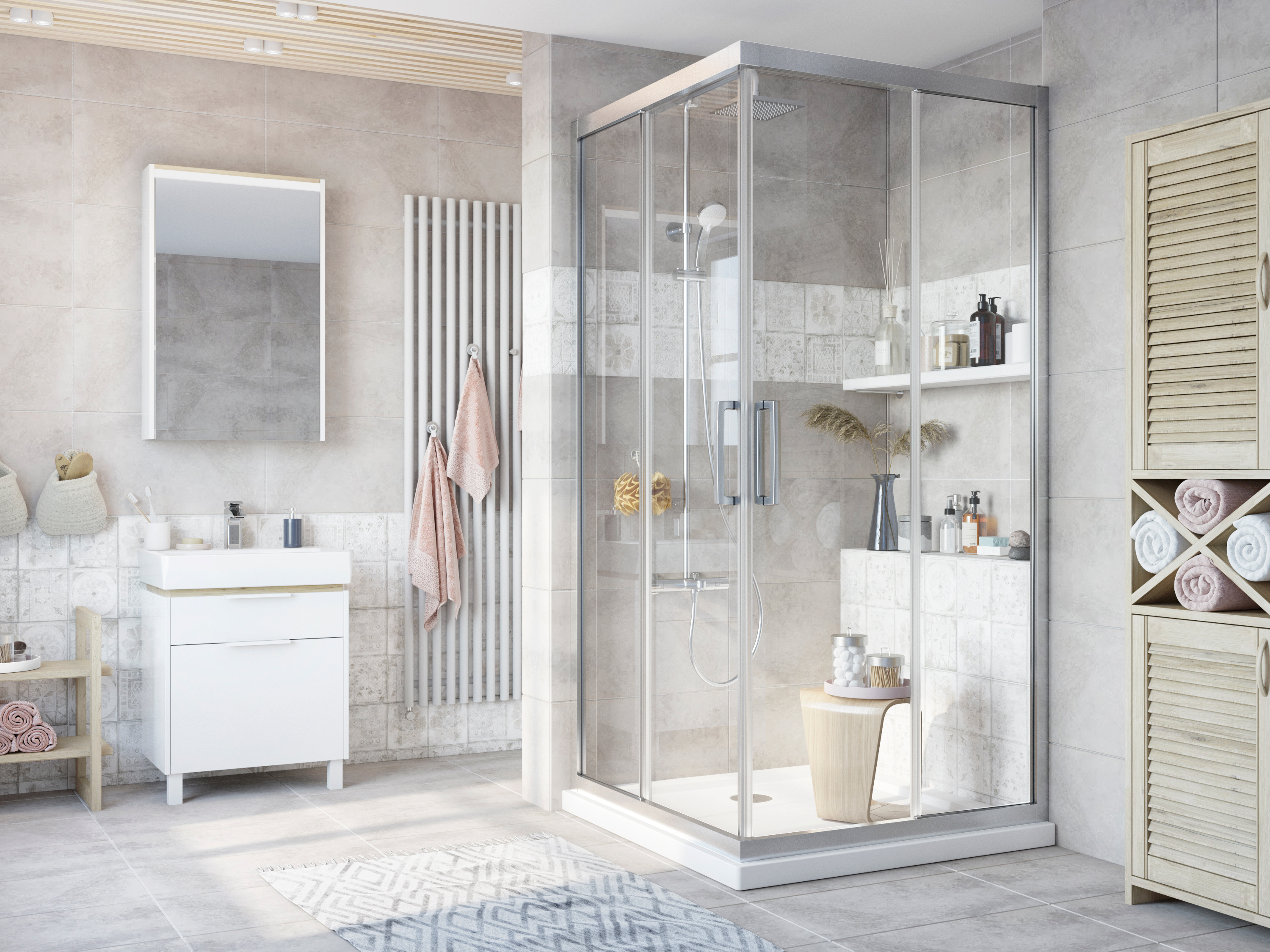 Душевой уголок STWORKI Дублин DE019SC9595200 95x95 см профиль хром матовый 3GW026TTKK000 - 1