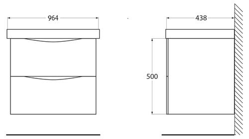 Тумба под раковину Belbagno Marino 100 темное дерево MARINO-CER-1000-2C-SO-RNG-P - 1