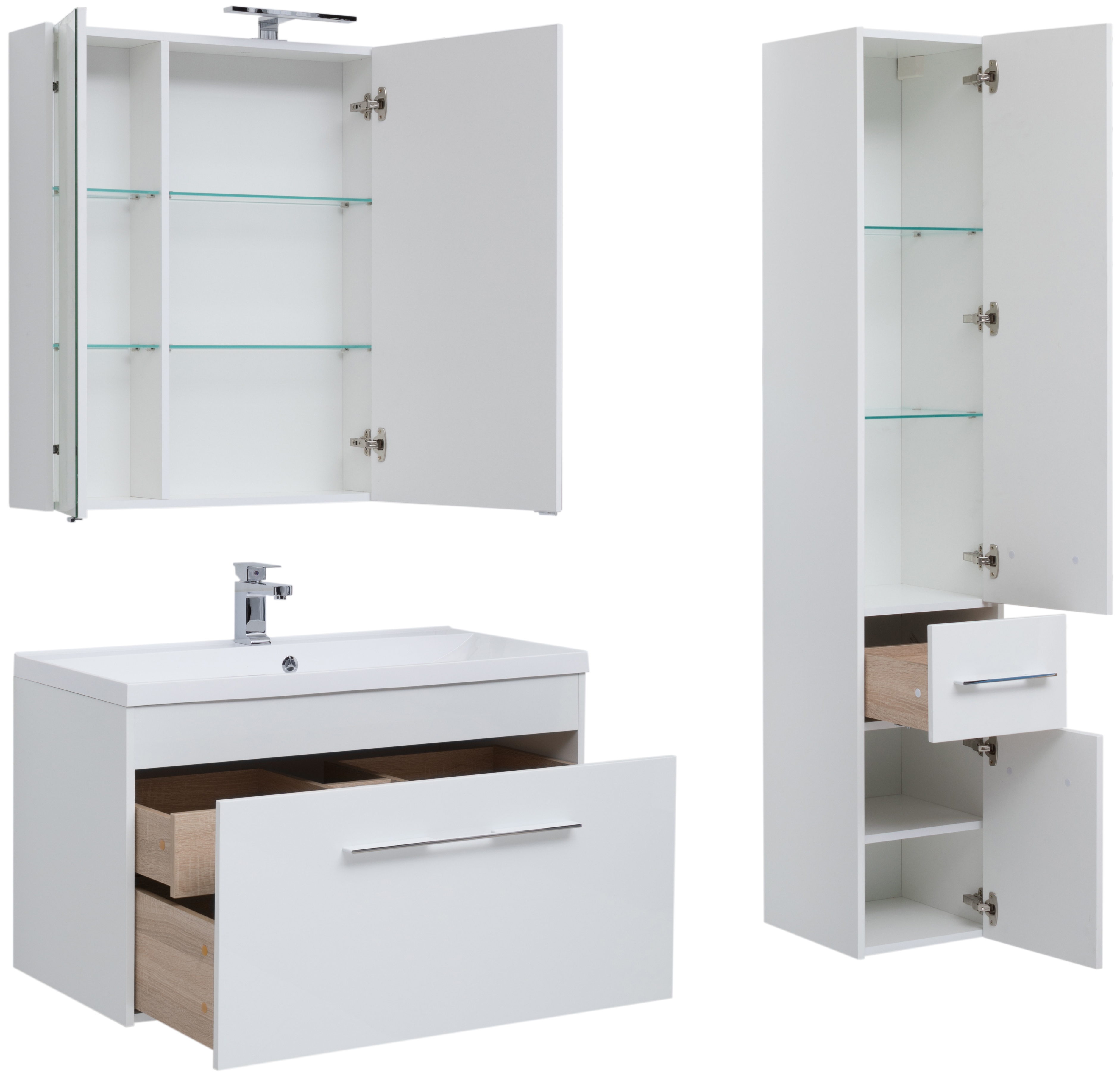 Тумба с раковиной Aquanet Августа 100 белая - 4