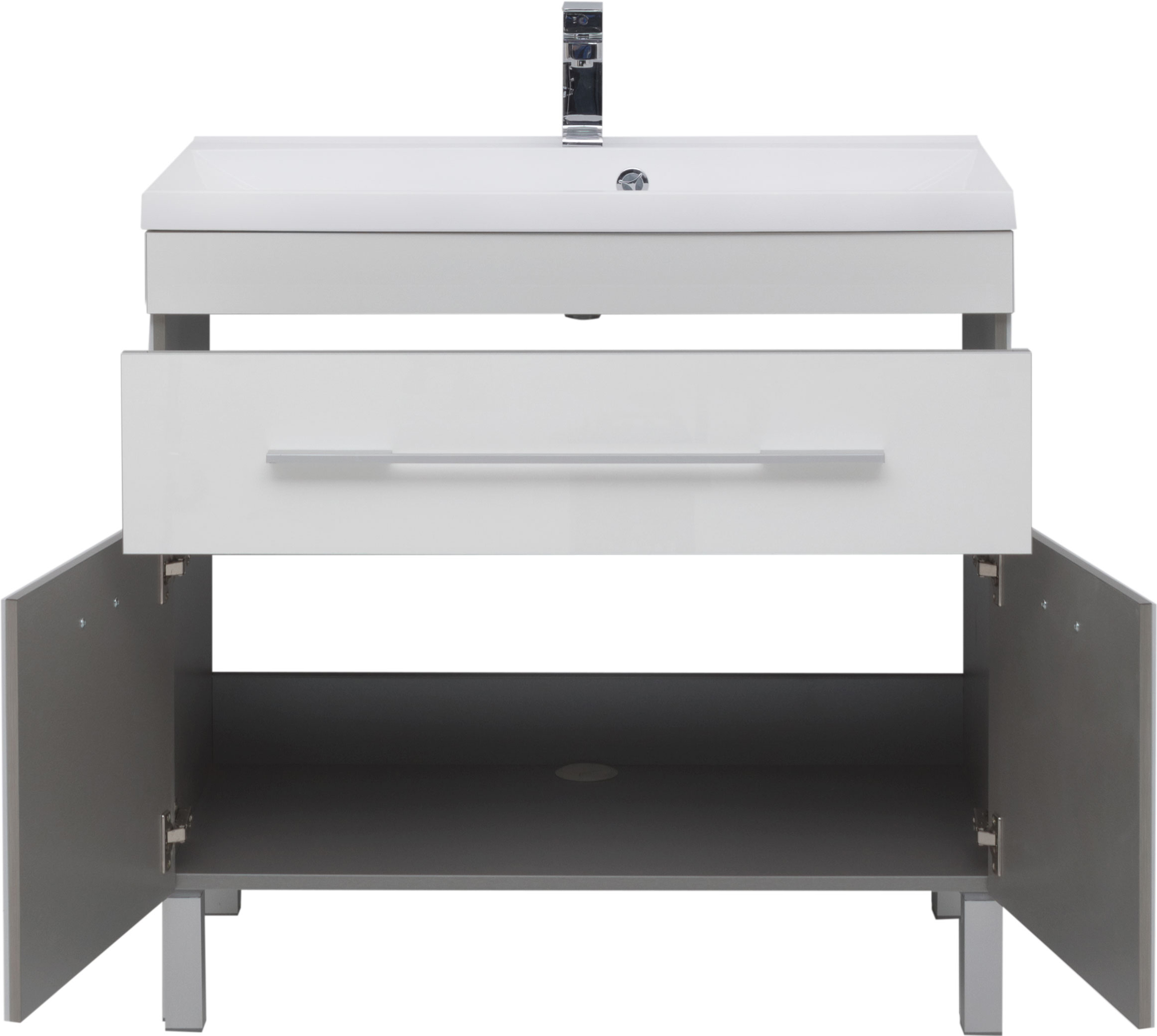 Мебель для ванной Aquanet Верона 90 белая, 1 ящик, 2 двери - 4